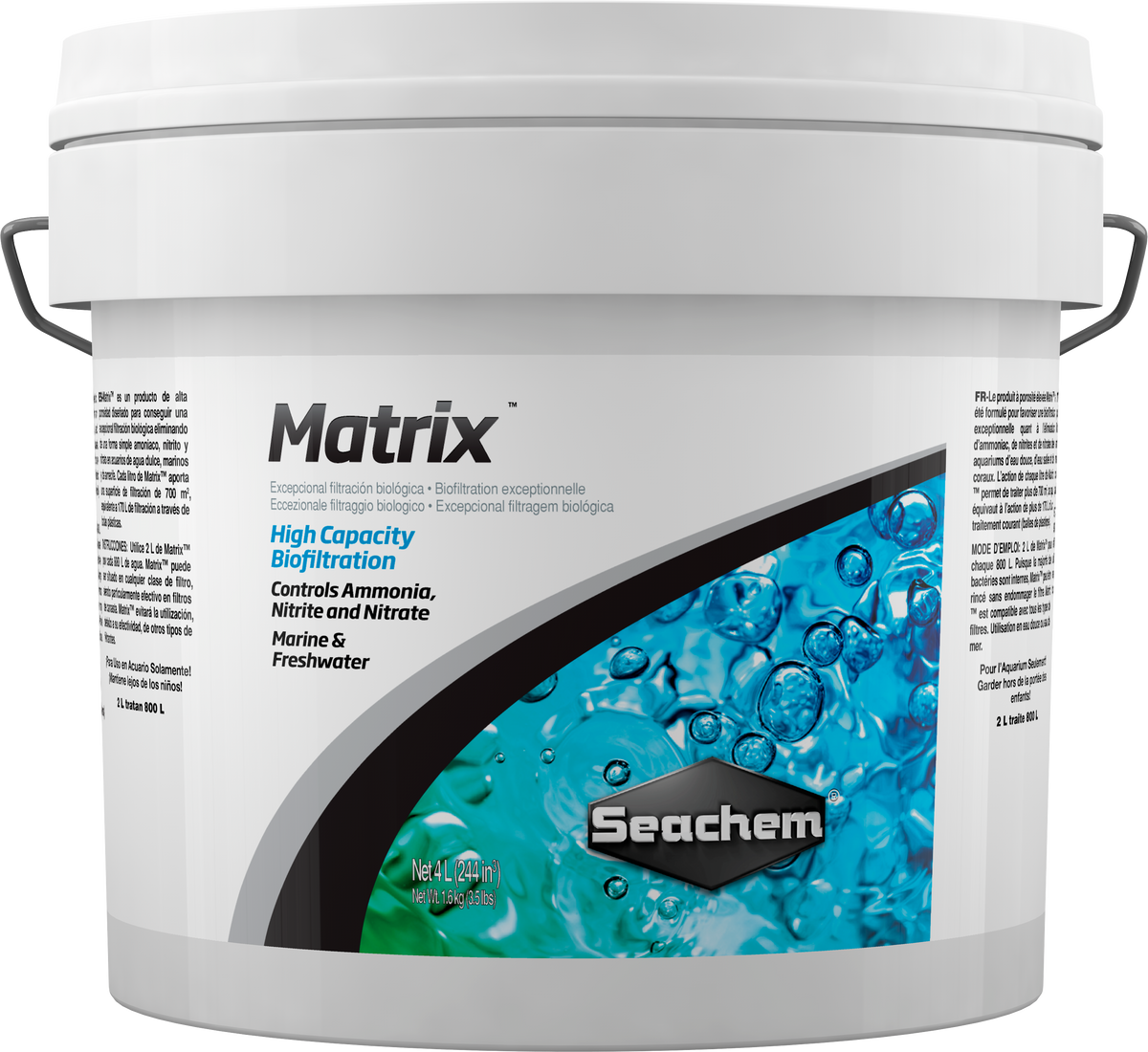Seachem Matrix Biological Aquarium Filter Media – 500 mL / 1 L / 4 L – 4 L