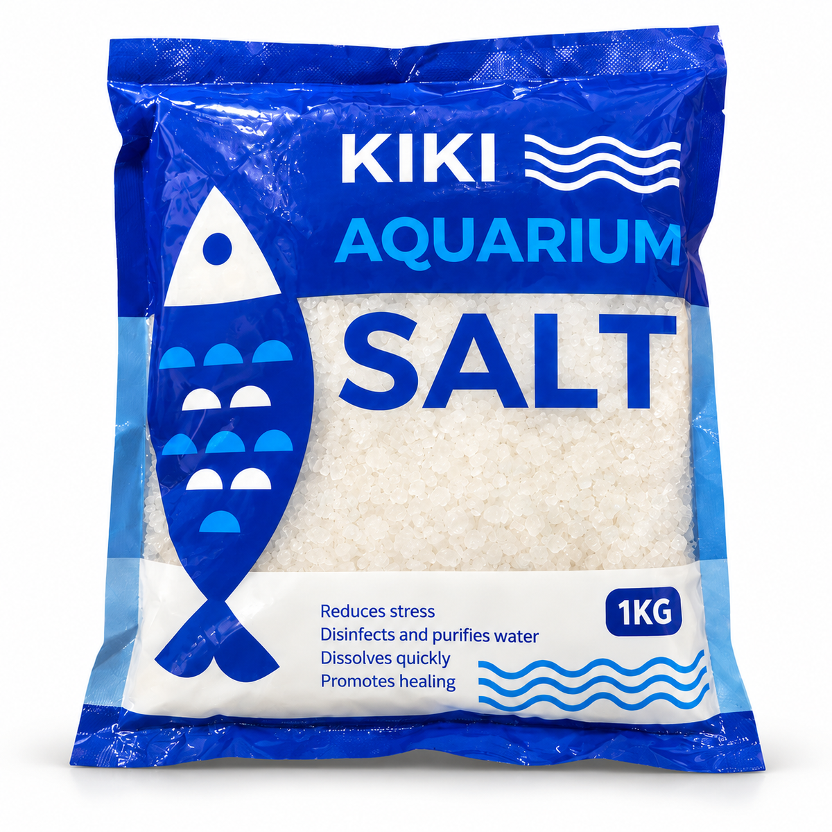 KIKI Aquarium Salt – 1 kg Blue / White – product photo