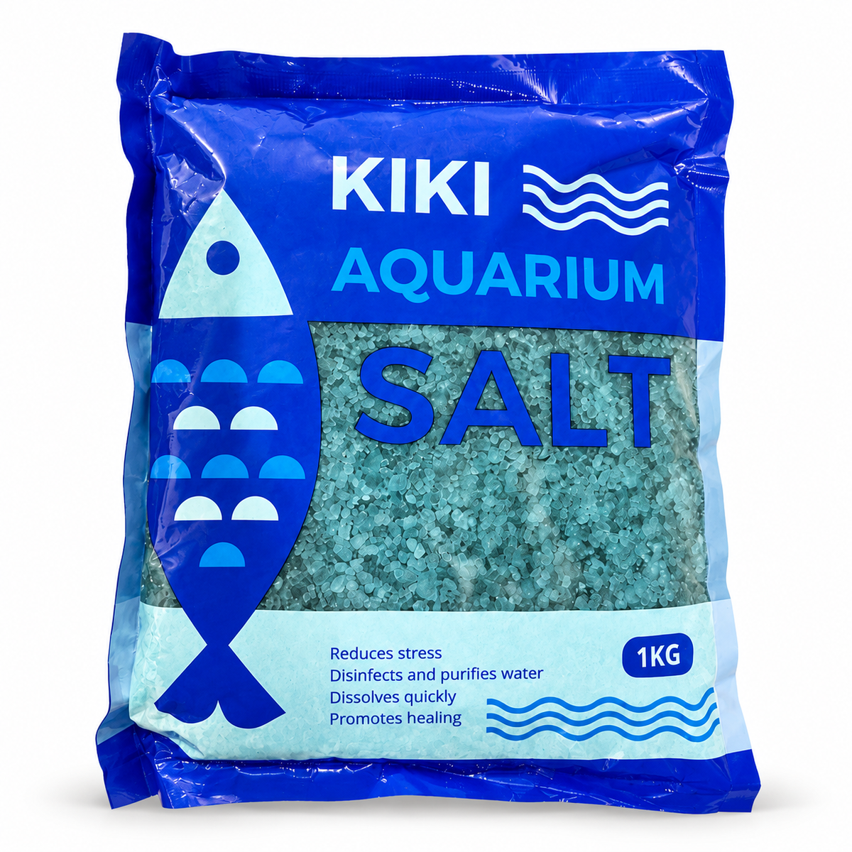 KIKI Aquarium Salt – 1 kg Blue / White – product photo