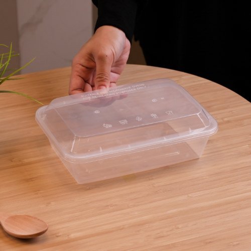 Felton RT1200SD clear rectangular food container, 1200mL, 151 × 220 × 76 mm