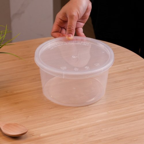 Felton FC1600 clear round food container, 1600mL, 182 × 182 × 99 mm