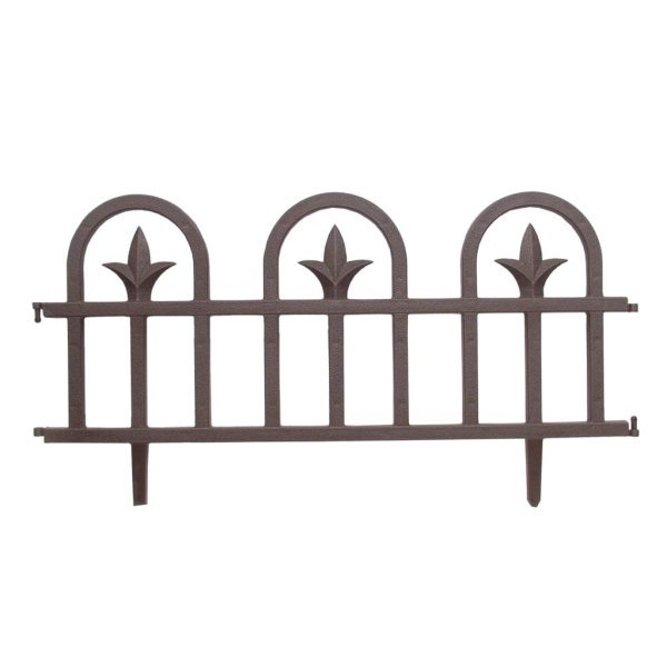 Felton FDF166 Decorative Garden Border Fence – 3 Pieces, 27 × 2.5 × 3.1 cm, Coco Brown