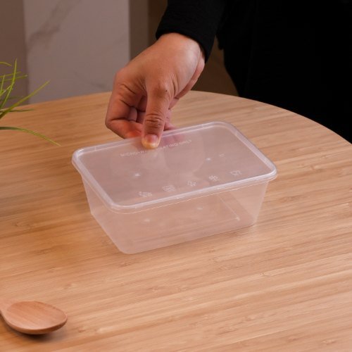 Felton FR1000 clear rectangular food container, 1000mL, 173 × 122 × 62 mm