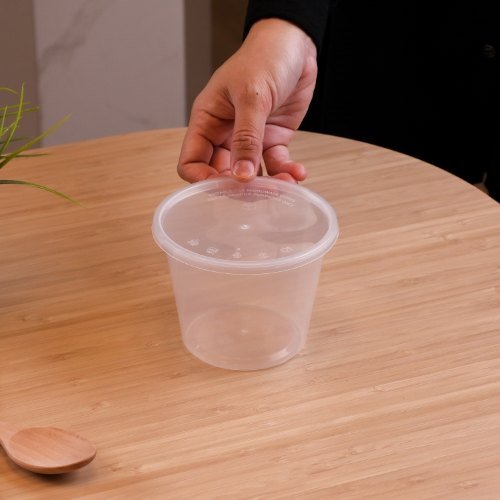 Felton FC25 clear round food container, 700mL, 120 × 120 × 92 mm