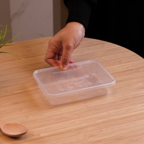 Felton RT500S clear rectangular food container, 500mL, 173 × 122 × 37 mm