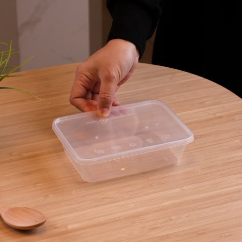 Felton RT650S clear rectangular food container, 650mL, 173 × 122 × 48 mm