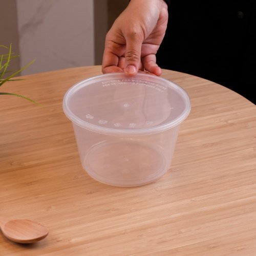 Felton RT1200R clear round food container, 1200mL, 164 × 164 × 95 mm