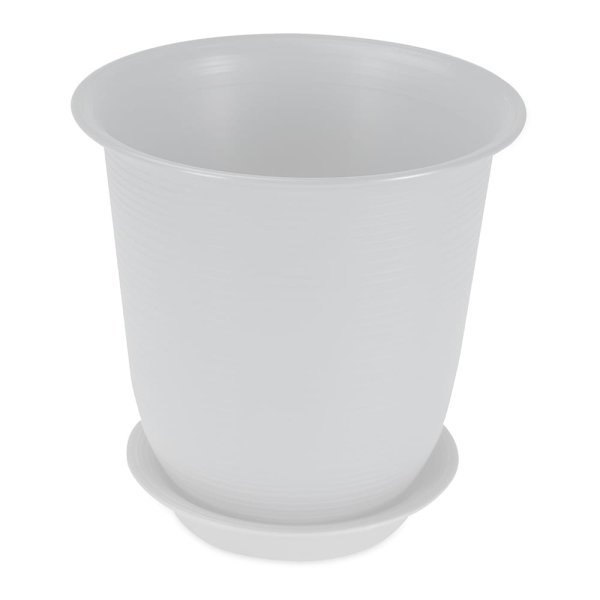 Felton FBL2462 round flower pot in White, 44.5 × 44.5 × 45 cm