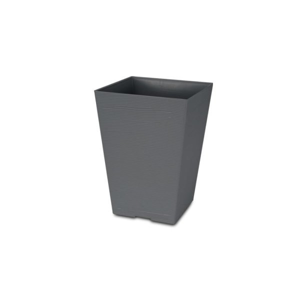 Felton FBL2453 square plastic flower pot in Dark Grey, pot only, 25.2 × 25.2 × 35 cm