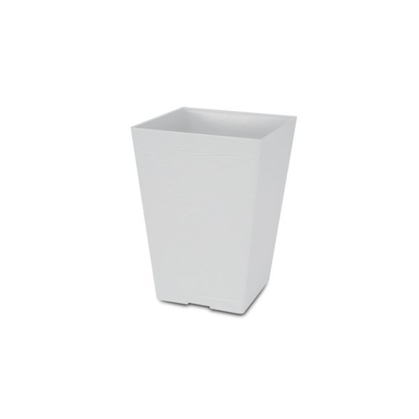Felton FBL2453 square flower pot in White, 25.2 × 25.2 × 35 cm