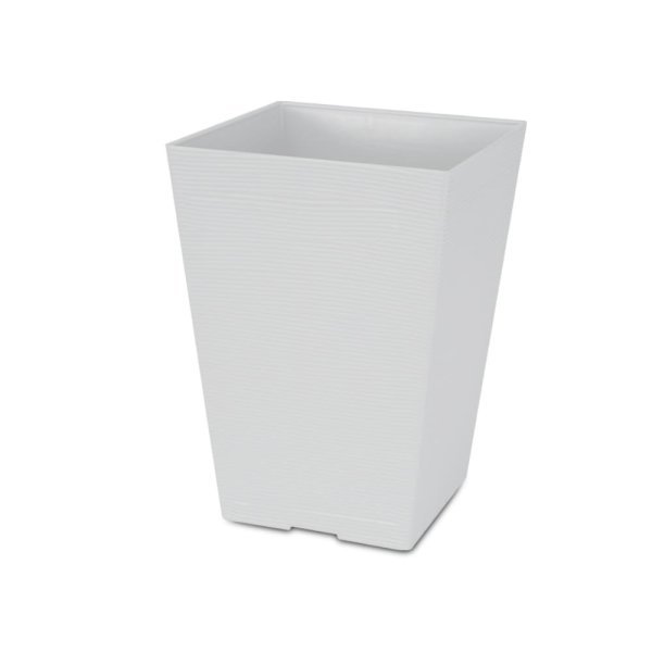 Felton FBL2455 white square plastic flower pot, pot only, 36 × 36 × 50 cm