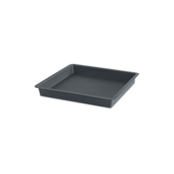 Felton FBL2504 Square Flower Pot Saucer, 19 × 19 × 3.2 cm, Dark Grey Saucer