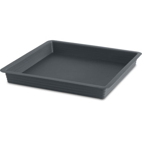 Felton FBL2508 Square Flower Pot Saucer, 37 × 37 × 3.5 cm, Dark Grey Saucer