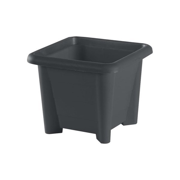 Felton FBL376 round flower pot in Dark Grey, 25.5 × 25.5 × 21.5 cm