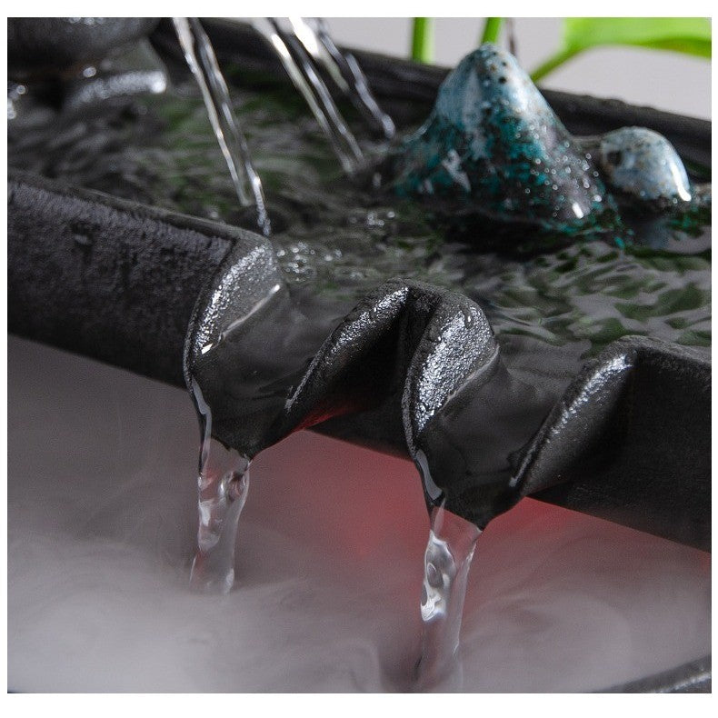 Zen Ceramic Waterfall Fountain – waterfall detail