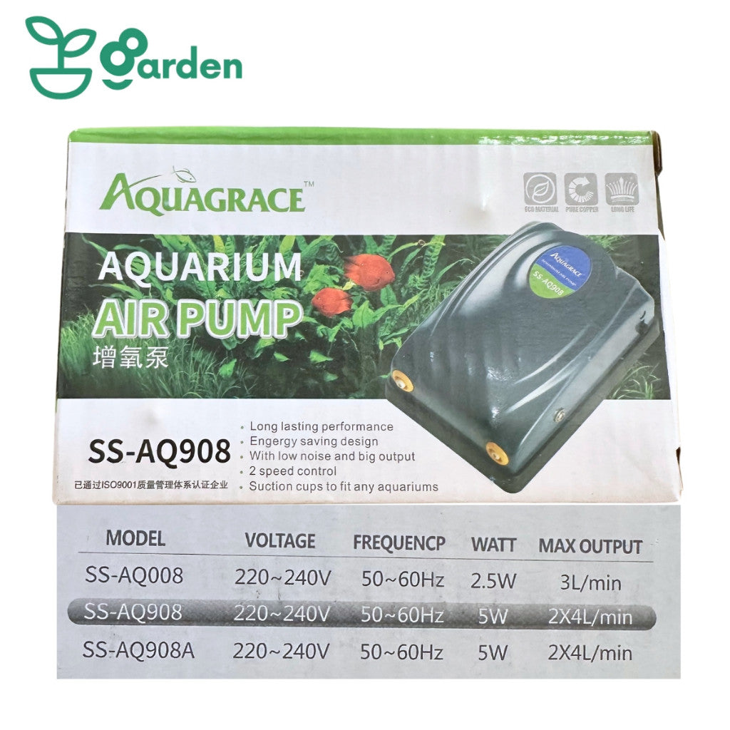 AquaGrace Aquarium Air Pumps – SS-AQ908 package