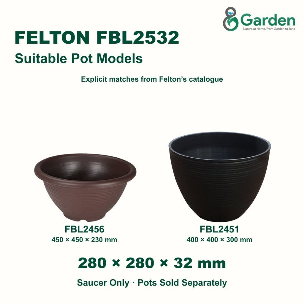 Felton FBL2532 Round Flower Pot Saucer 28cm – product guide