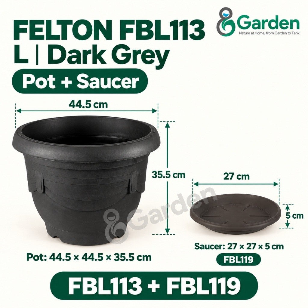 Felton FBL113 Round Plastic Flower Pot 44.5cm – product guide