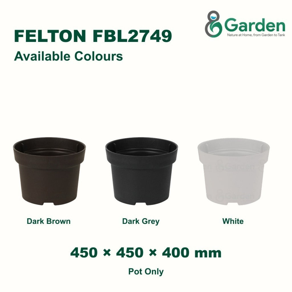 Felton FBL2749 Round Plastic Flower Pot 45cm – product and size guide