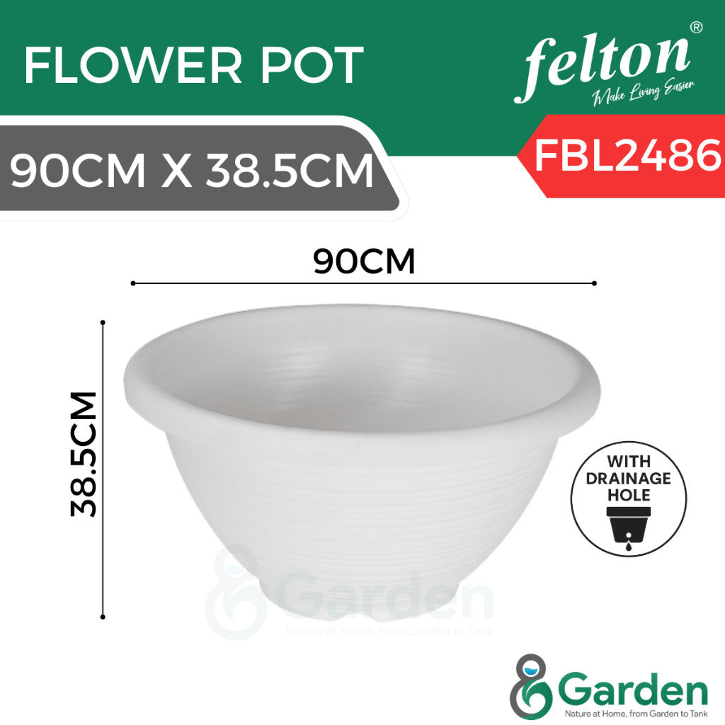 Felton Round Plastic Flower Pots 2464/2465/2456/2457/2458/2561 – product and size guide