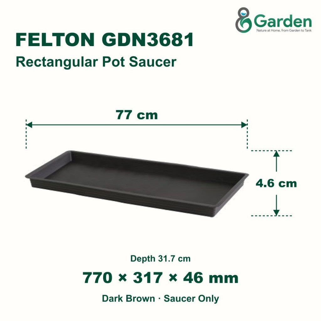 Felton GDN3681 Rectangular Flower Pot Saucer 77cm – product guide