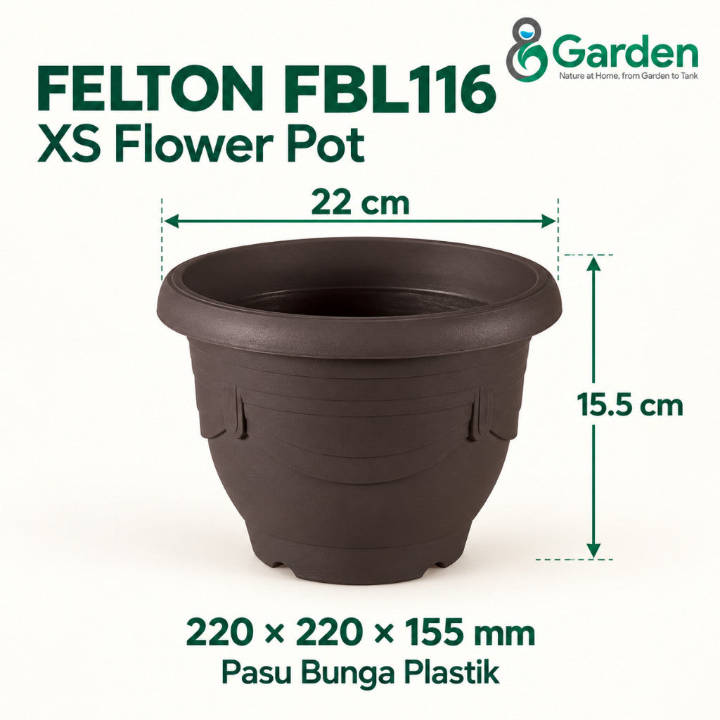Felton FBL116 Round Plastic Flower Pot 22cm – product guide