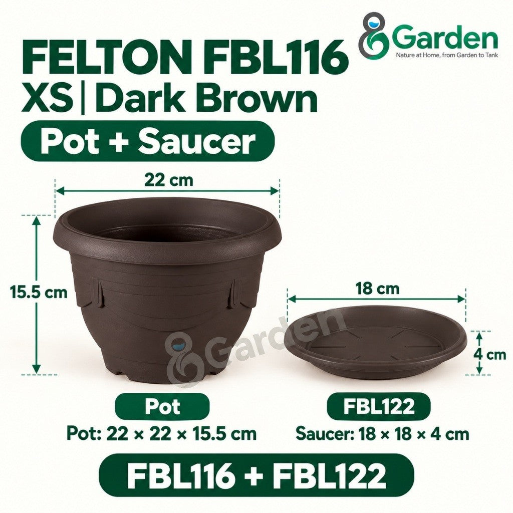 Felton FBL116 Round Plastic Flower Pot 22cm – product guide