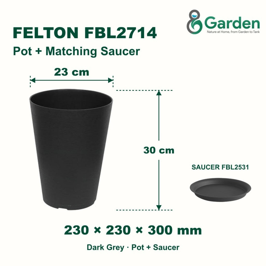Felton FBL2714 Round Plastic Flower Pot 23cm – product guide