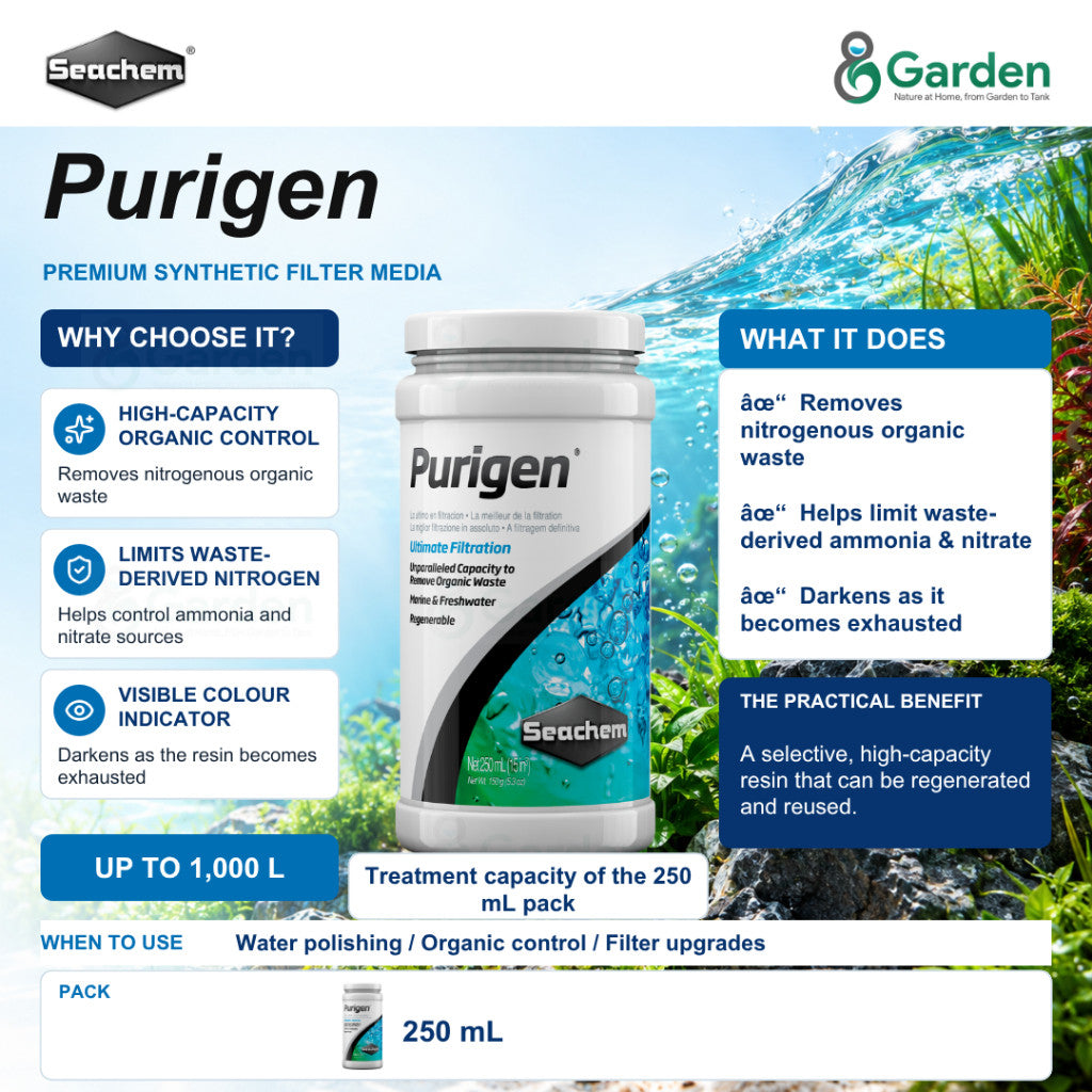 Seachem Purigen Organic Waste Filter Media – 250 mL – product information