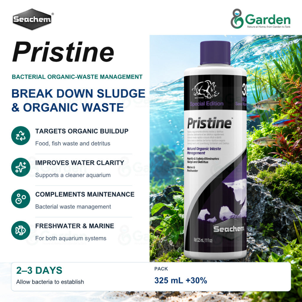 Seachem Pristine Aquarium Waste-Reducing Bacteria – 325 mL – product information