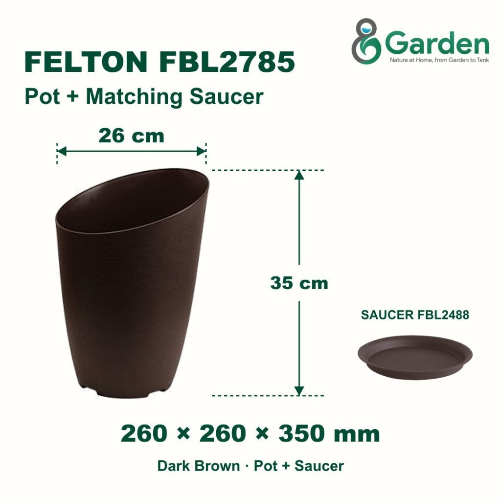 Felton FBL2785 Round Plastic Flower Pot 26cm – product and size guide