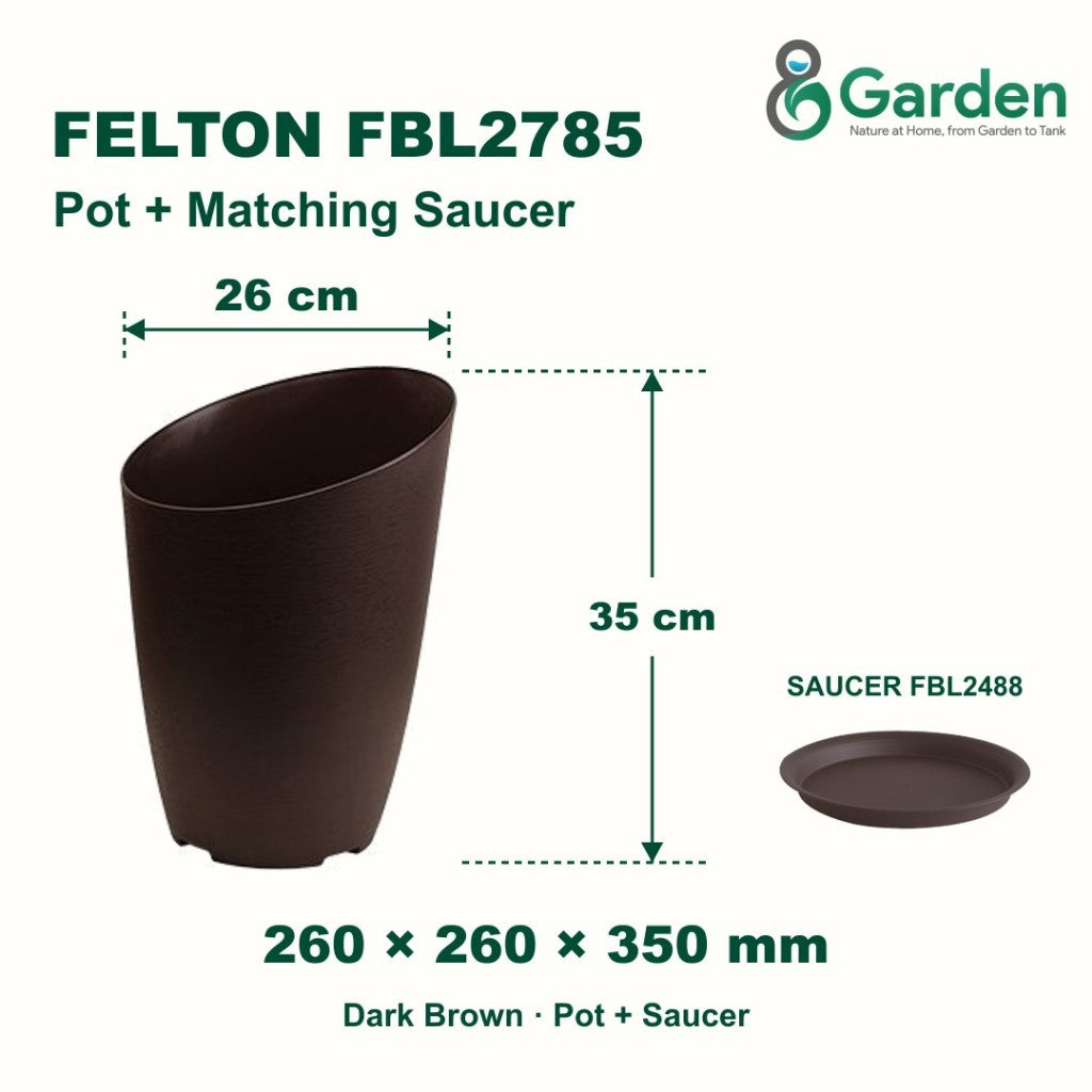 Felton FBL2785 Round Plastic Flower Pot 26cm – product and size guide