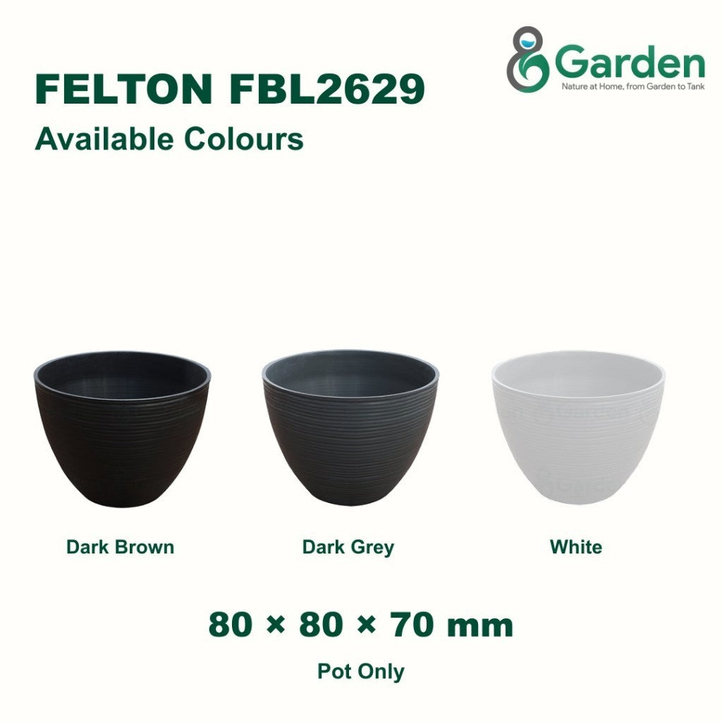 Felton FBL2629 Round Plastic Flower Pot 8cm – product and size guide