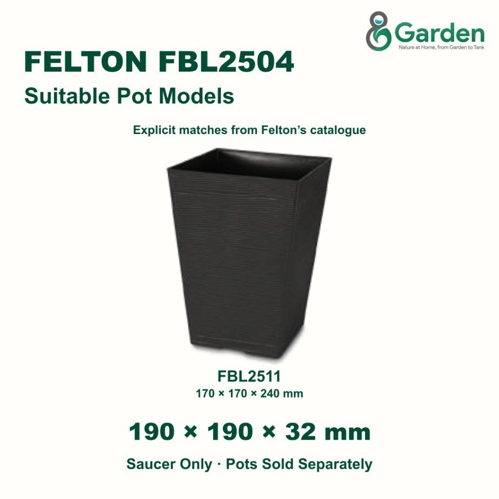 Felton FBL2504 Square Flower Pot Saucer 19cm – product guide