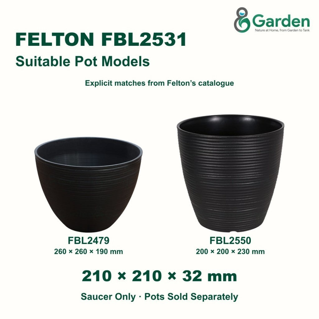 Felton FBL2531 Round Flower Pot Saucer 21cm – product guide