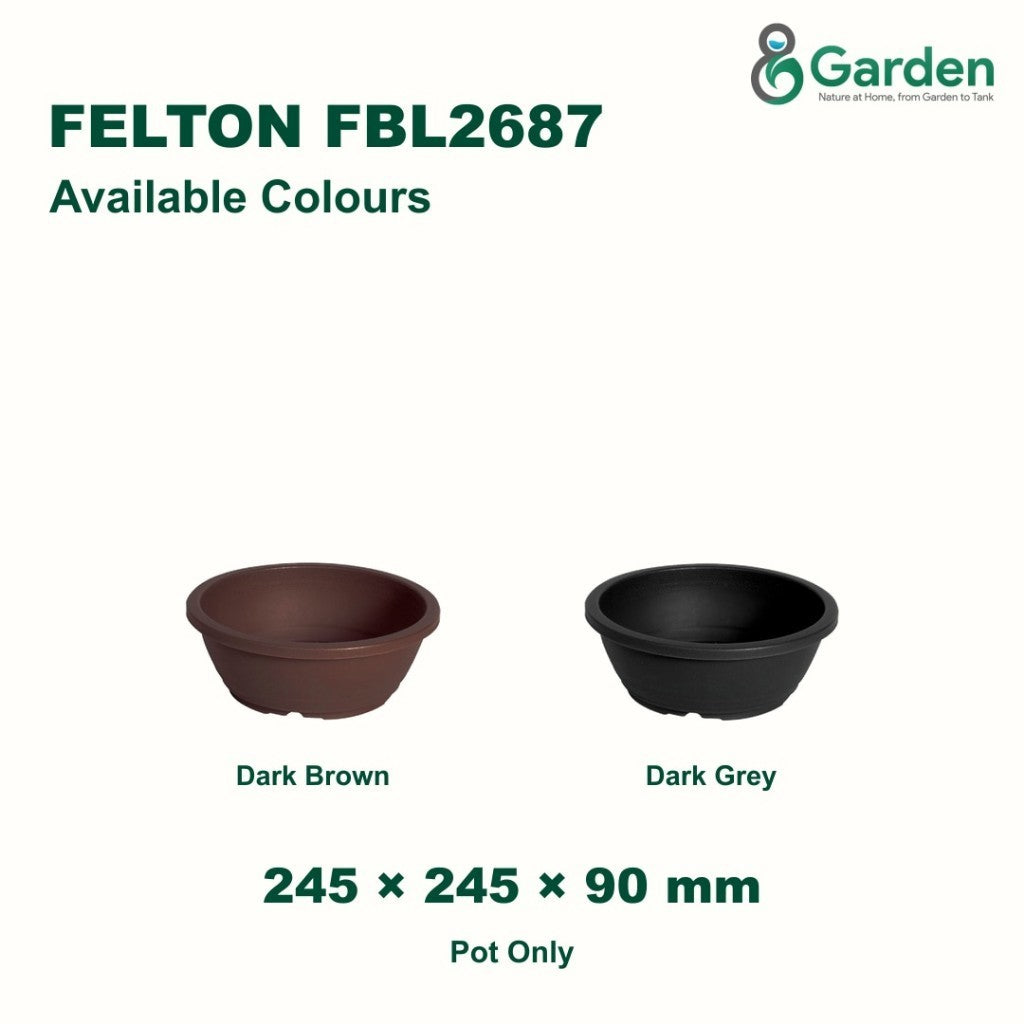 Felton FBL2687 Round Plastic Flower Pot 24.5cm – product and size guide