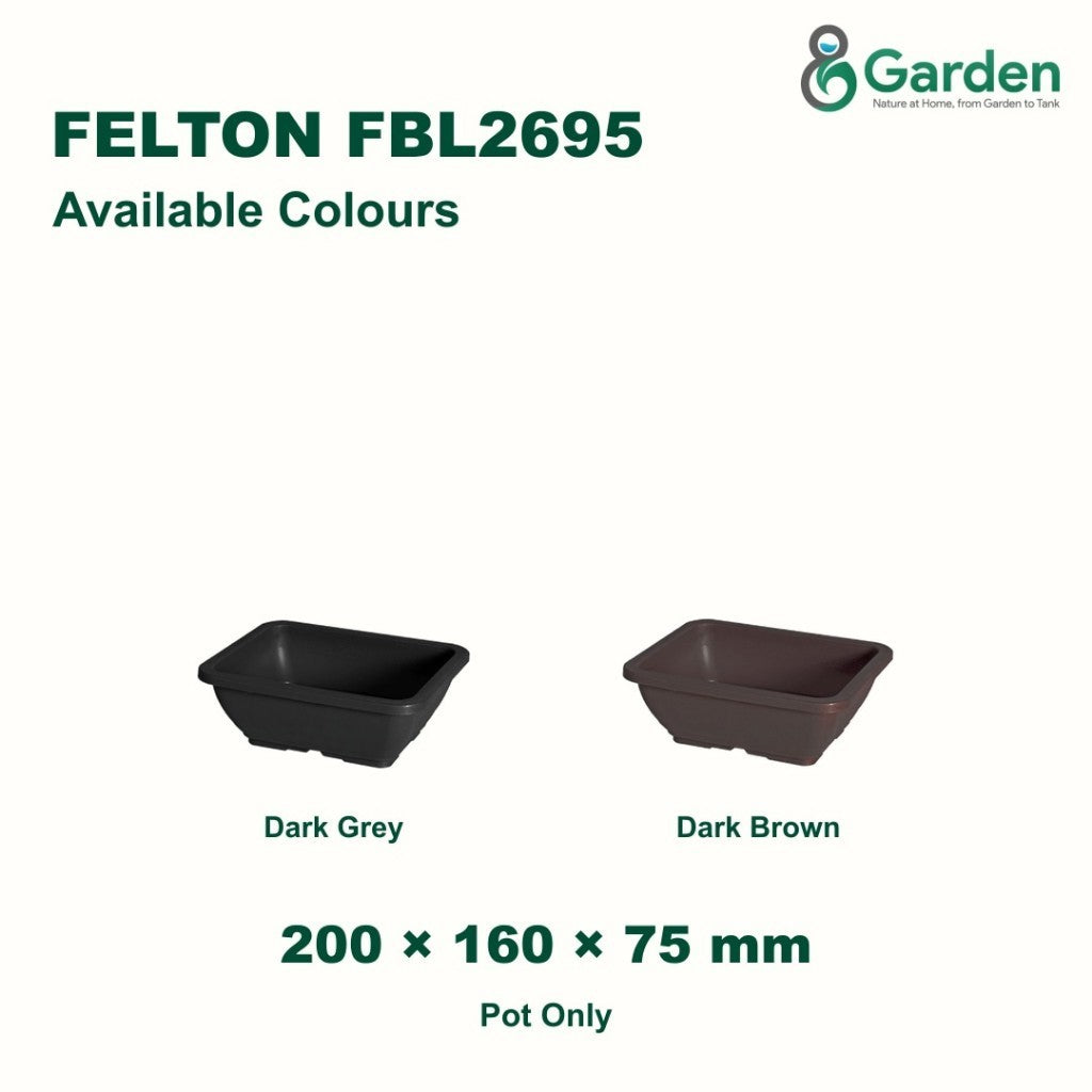 Felton FBL2695 Rectangular Plastic Flower Pot 20cm – product and size guide