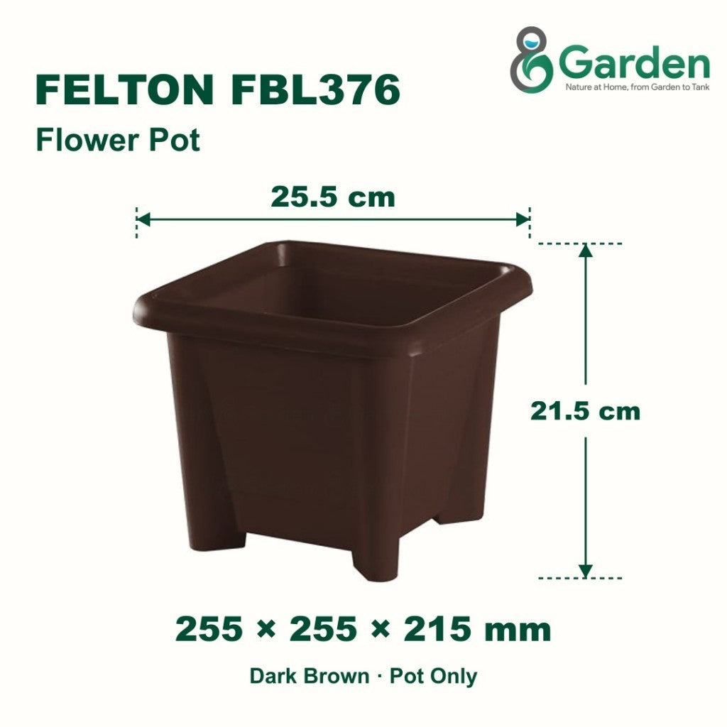 Felton FBL376 Round Plastic Flower Pot 25.5cm – product and size guide