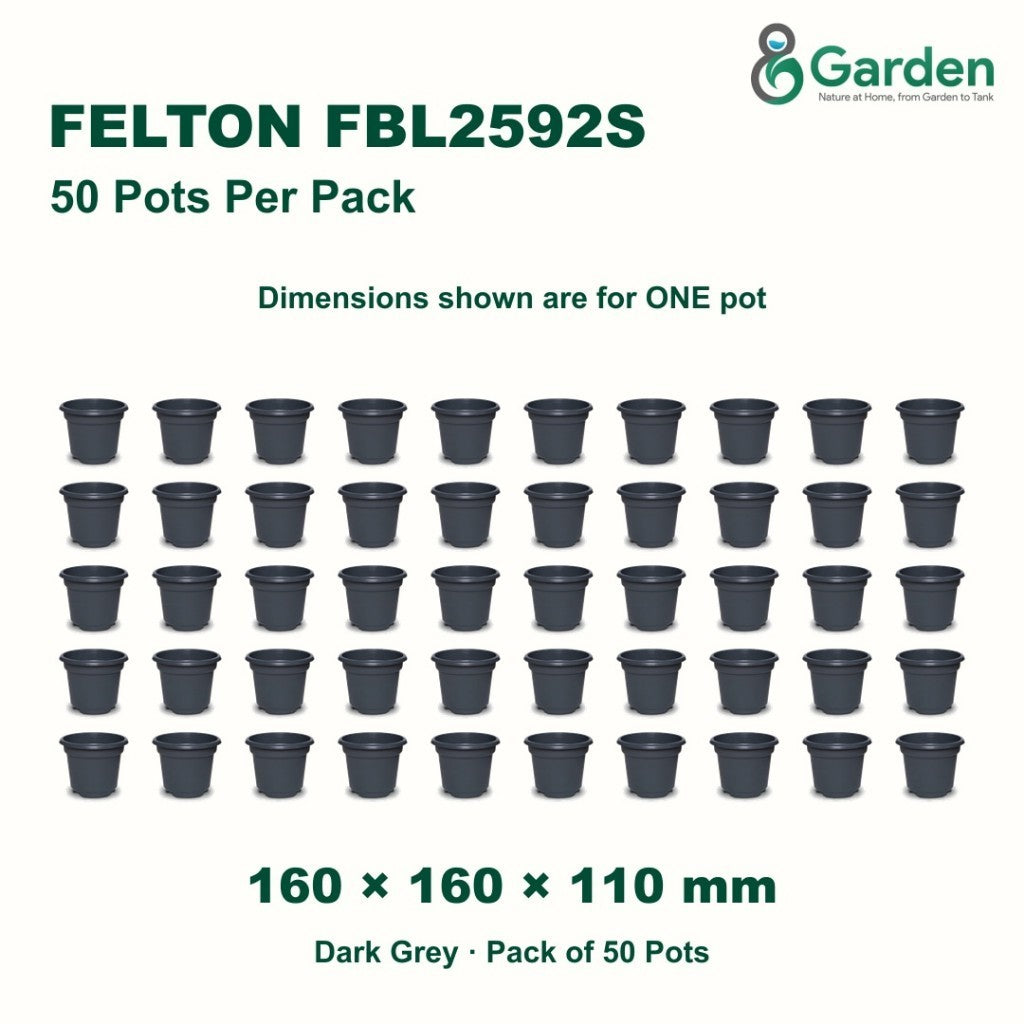 Felton FBL2592S Round Plastic Flower Pot 16cm – Pack of 50 – product guide