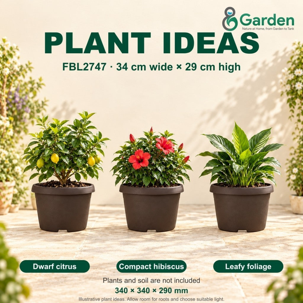 Felton FBL2747 Round Plastic Flower Pot 34cm – product and size guide