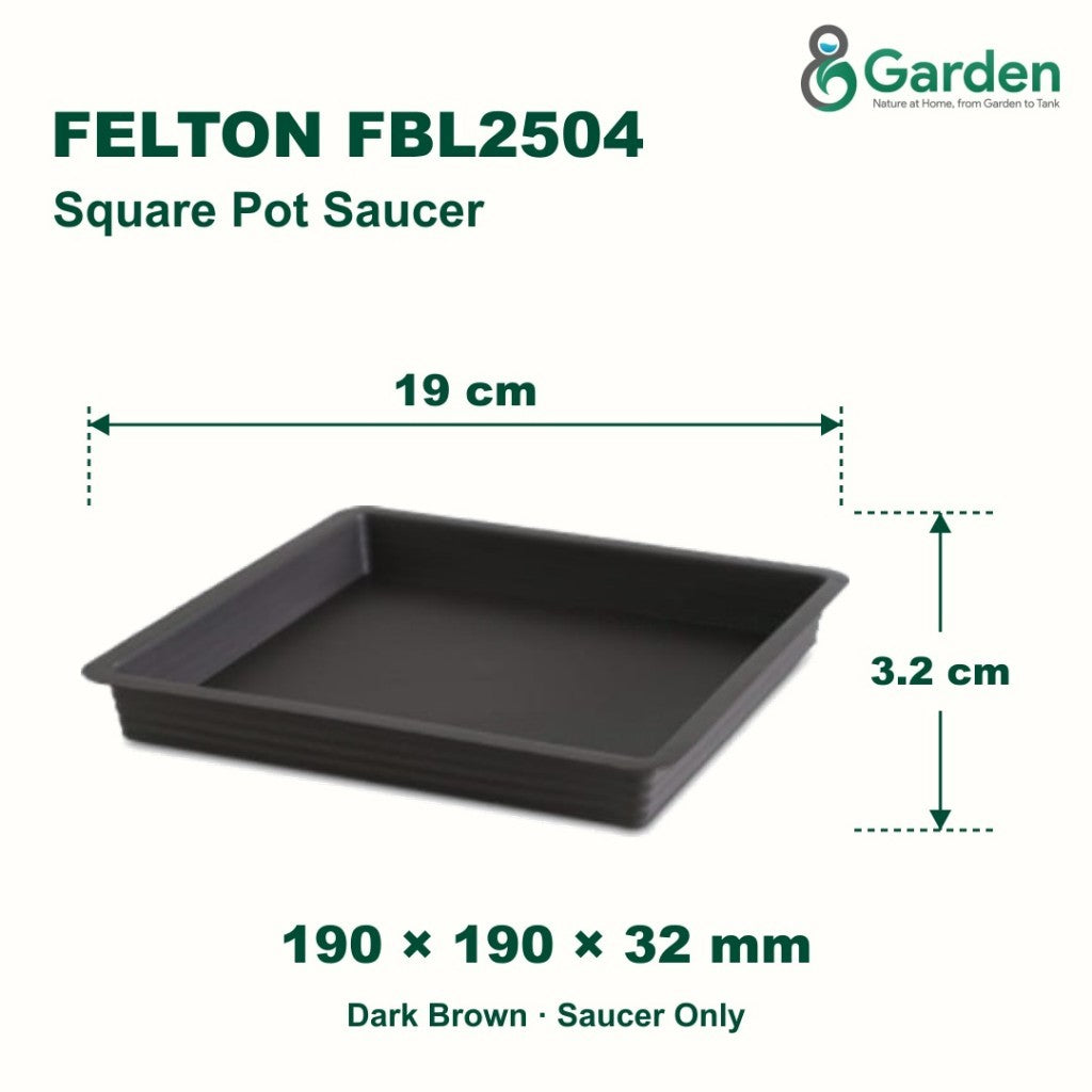 Felton FBL2504 Square Flower Pot Saucer 19cm – product guide
