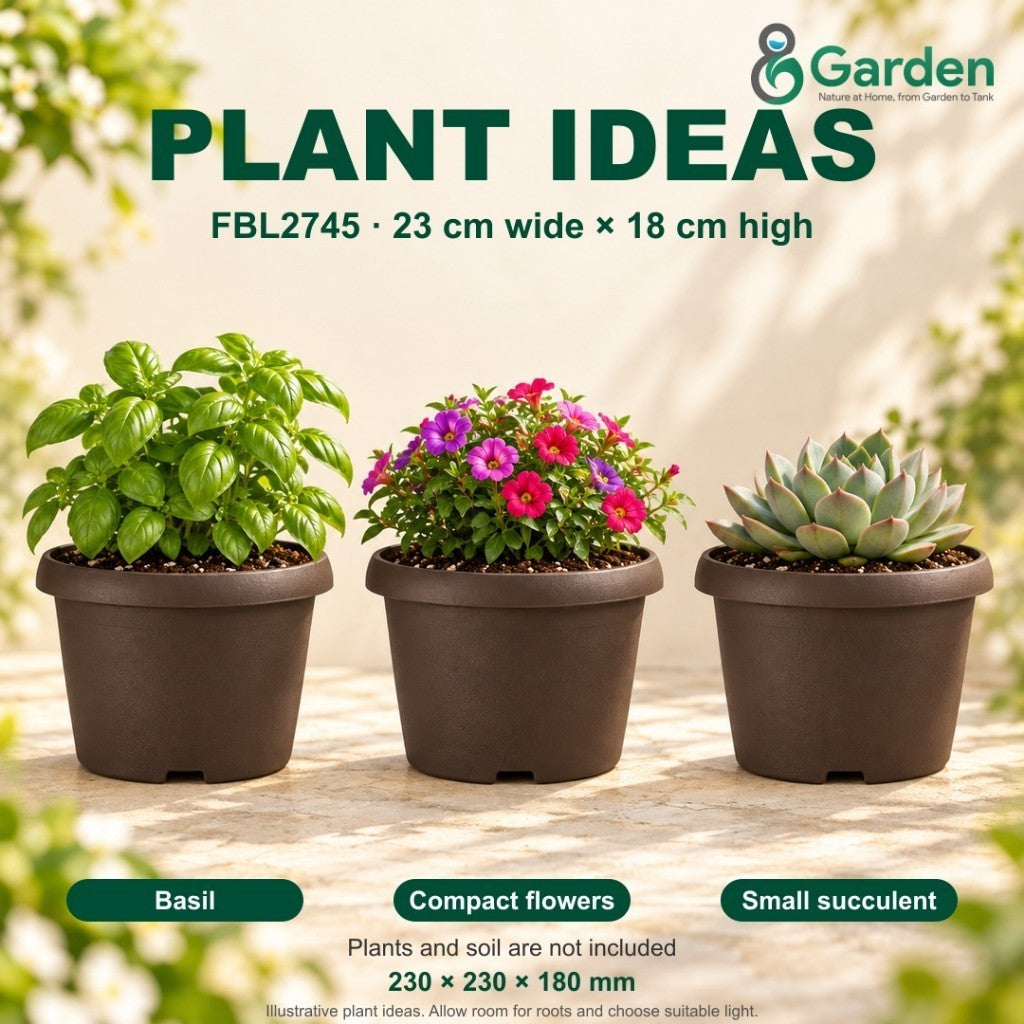 Felton FBL2745 Round Plastic Flower Pot 23cm – product and size guide