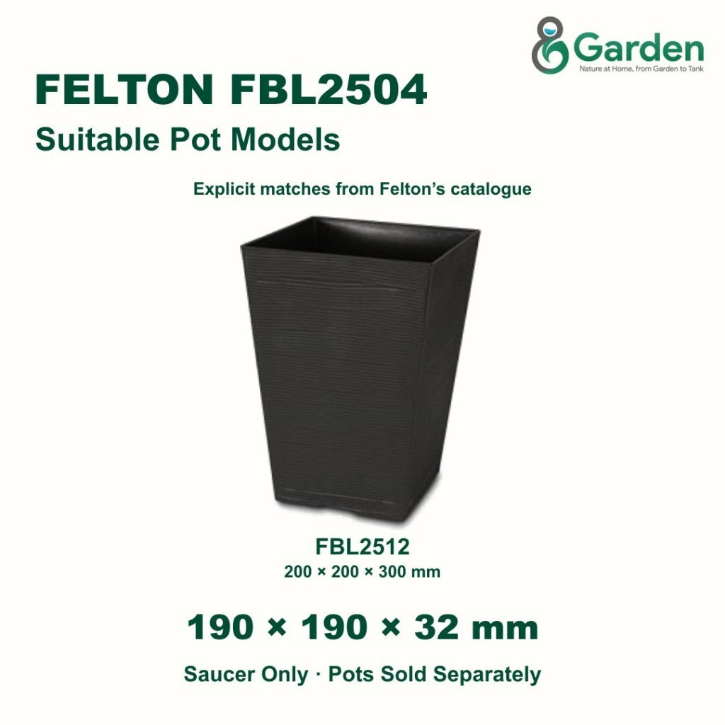 Felton FBL2504 Square Flower Pot Saucer 19cm – product guide