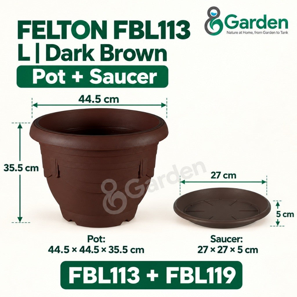 Felton FBL113 Round Plastic Flower Pot 44.5cm – product guide