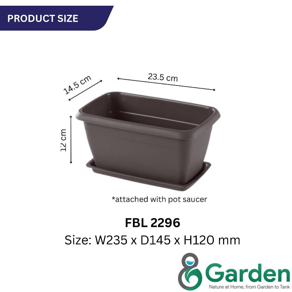 Felton Rectangular Plastic Flower Pots 2296/2324 – product and size guide