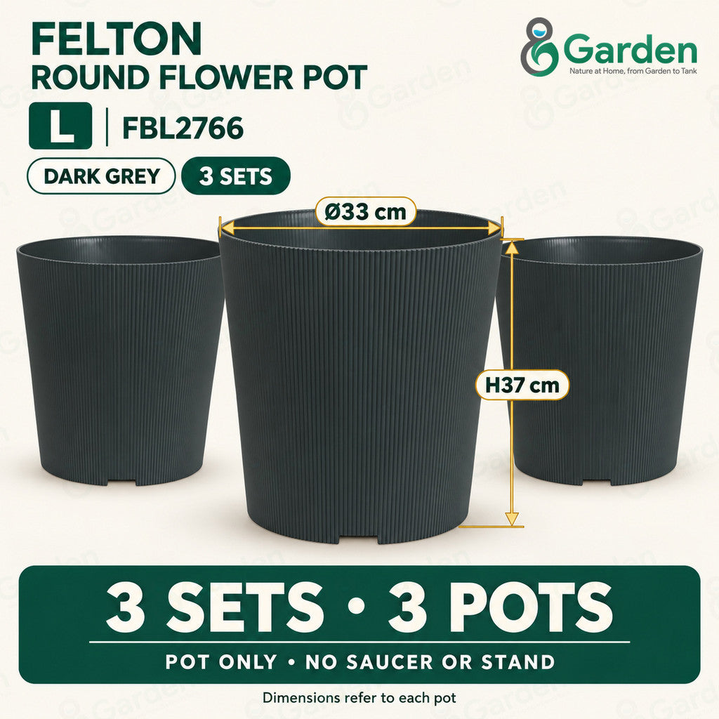 Felton FBL2765 Round Plastic Flower Pot 26cm – product and size guide
