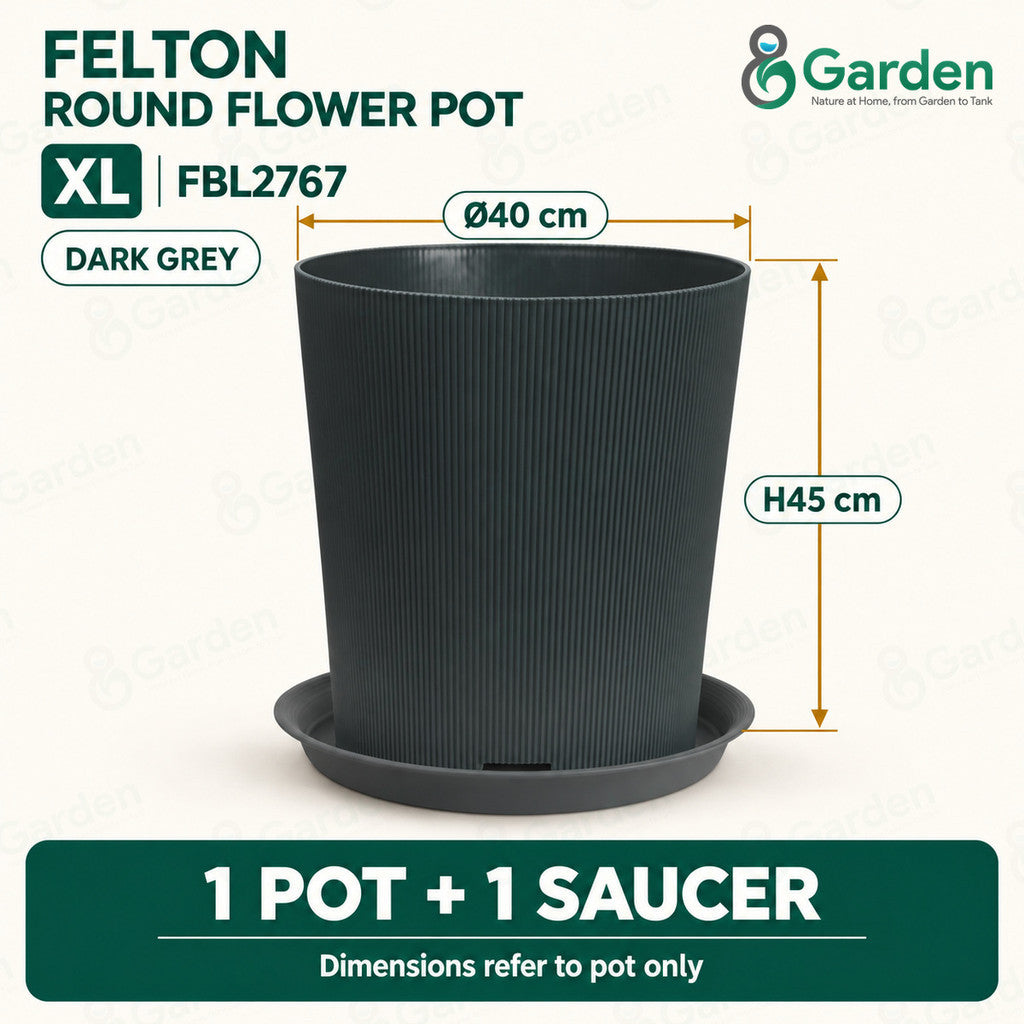 Felton FBL2765 Round Plastic Flower Pot 26cm – product and size guide