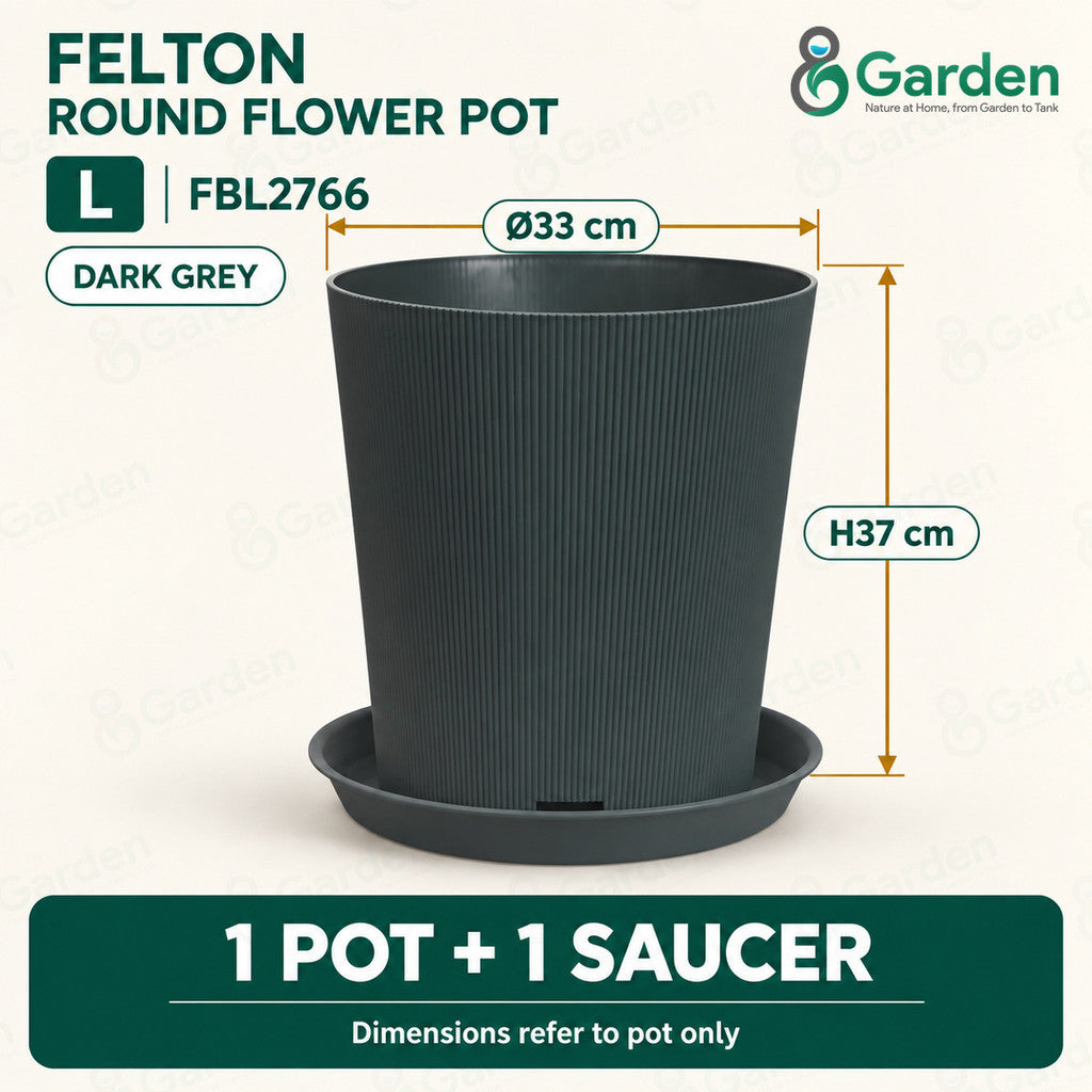 Felton FBL2765 Round Plastic Flower Pot 26cm – product and size guide