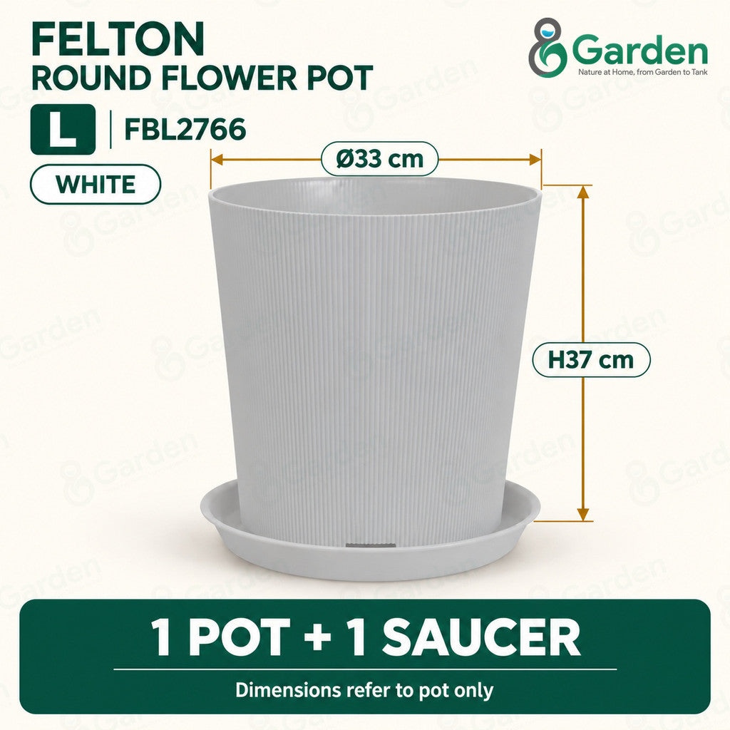 Felton FBL2765 Round Plastic Flower Pot 26cm – product and size guide