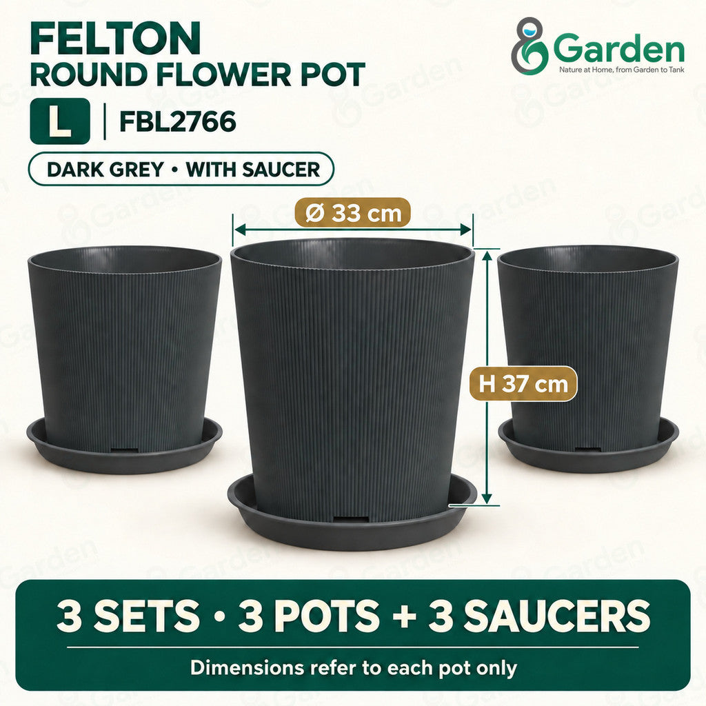 Felton FBL2765 Round Plastic Flower Pot 26cm – product and size guide